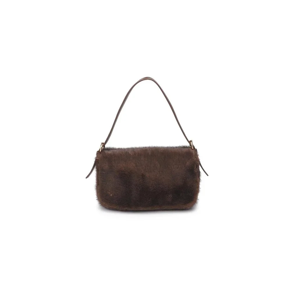 Faux Fur Shoulder Bag in Chocolate - Picture 3 of 4